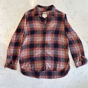 American Eagle Outfitters Orange Plaid Shirt